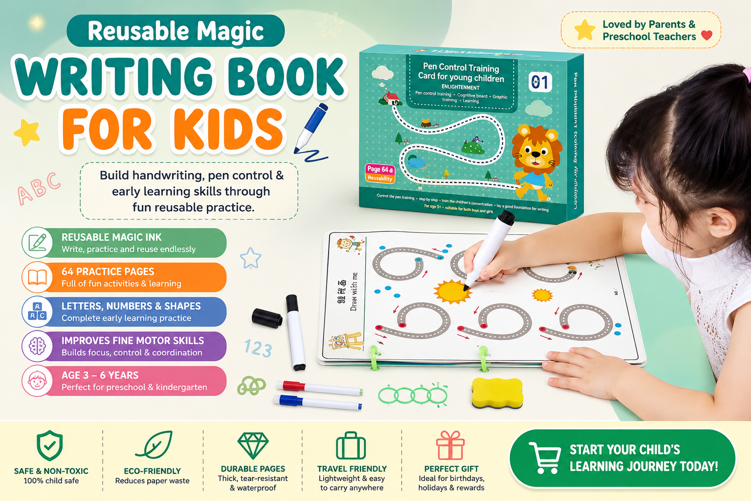 Reusable handwriting book